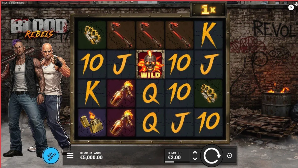 Interface do jogo Blood Rebels em um smartphone moderno
